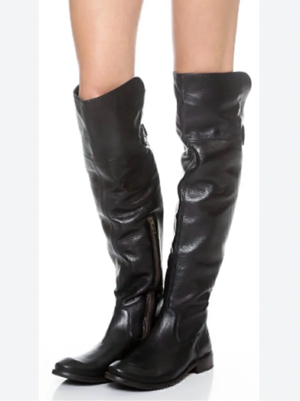Frye Shirley women black leather over the knee boots size 9